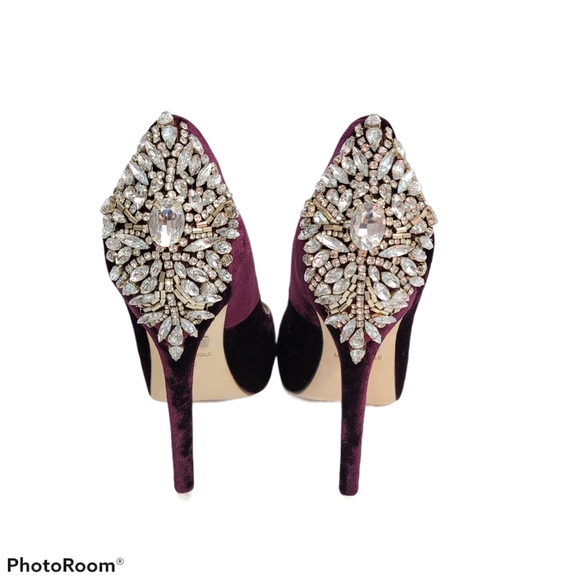 Badgley Mischka  Wine Velvet Sz 6 - Picture 3 of 12